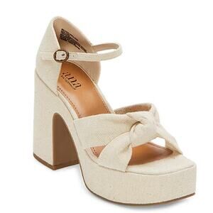 a.n.a Womens Holland Heeled Sandals Cream Natural Platform Size 10M